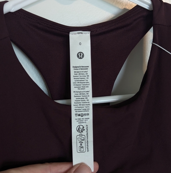 Lululemon NWT Swift Speed Cropped Tank Longline Sports Bra - Goodnight Plum sz 0 - Picture 3 of 6
